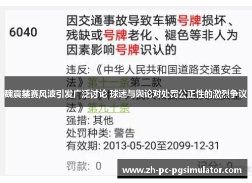 魏震禁赛风波引发广泛讨论 球迷与舆论对处罚公正性的激烈争议
