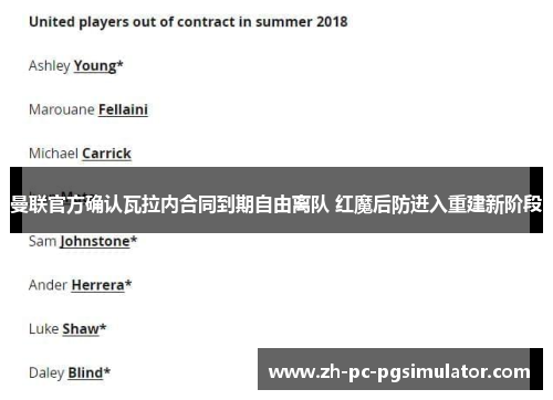 曼联官方确认瓦拉内合同到期自由离队 红魔后防进入重建新阶段